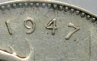 25 cents 1947 - Dot