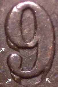 1 cent 1859 - Double punch